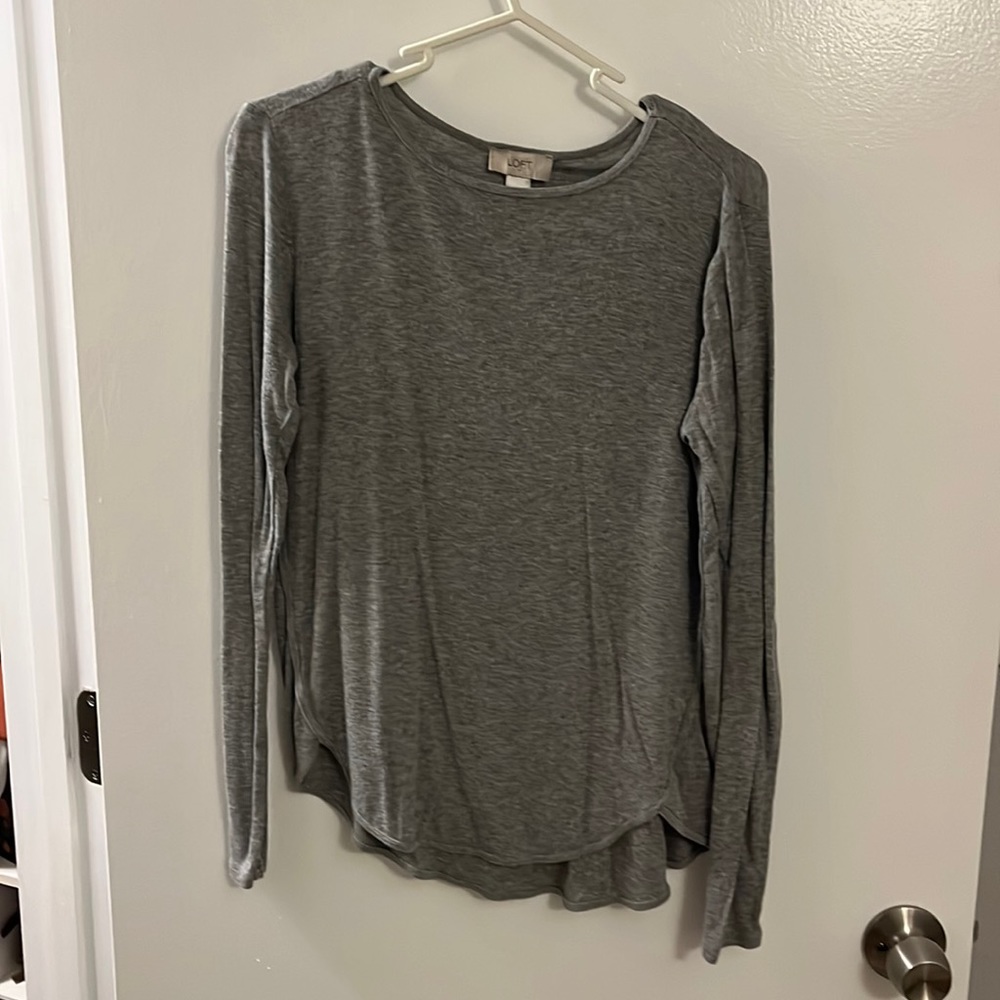 The LOFT Women’s Long Sleeve Gray Tee - Extra Small